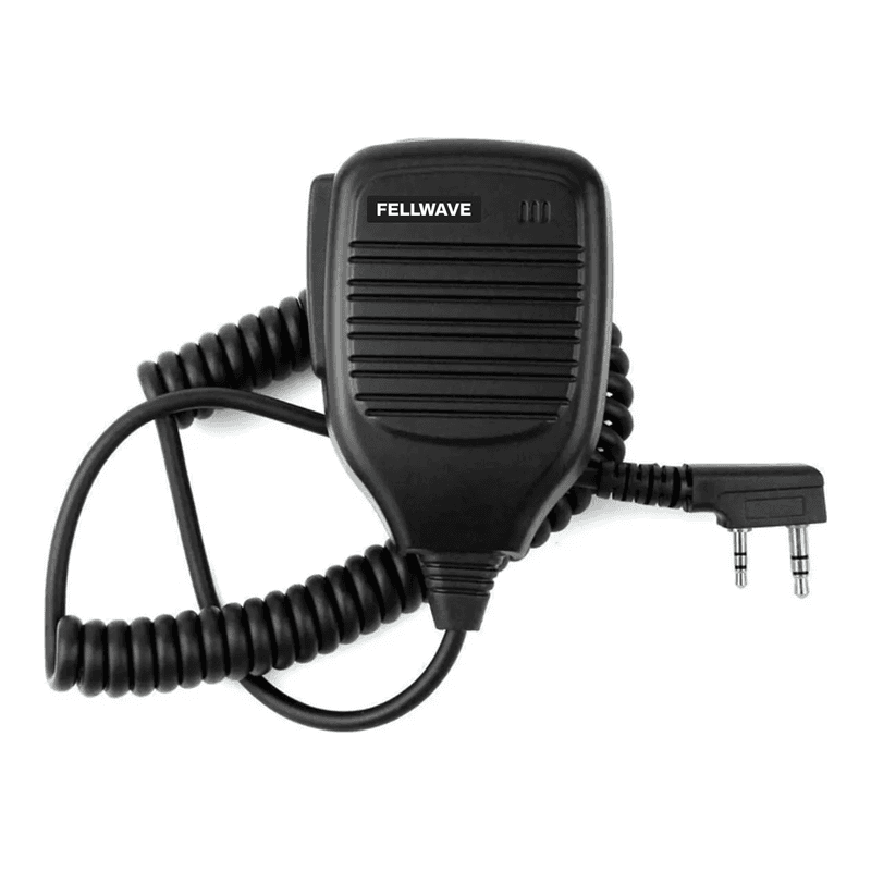 Fellwave FW-SM1 speaker microphone with coiled lead and 2-pin plug